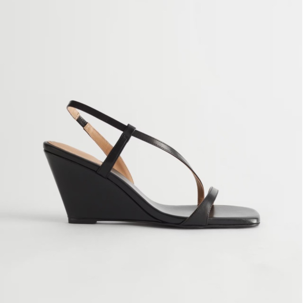 & Other Stories strappy heeled leather wedge sandals NWT - Size 38